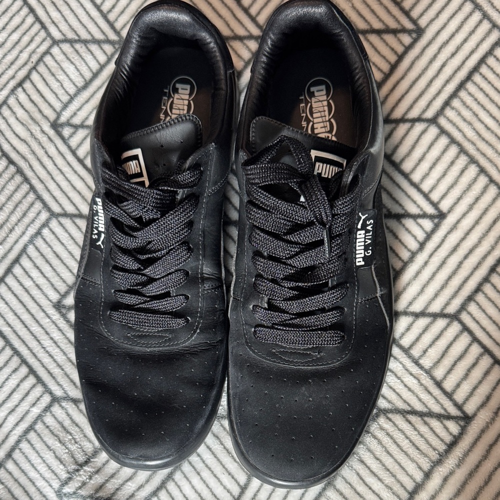 Puma Men's Black Leather Sneakers